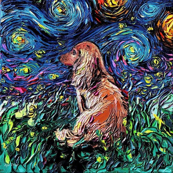 Van-Gogh-Starry-Night-Reimagined-Dogs-Paintings-Aja-Trier Van-Gogh-Starry-Night-Reimagined-Dogs-Paintings-Aja-Trier