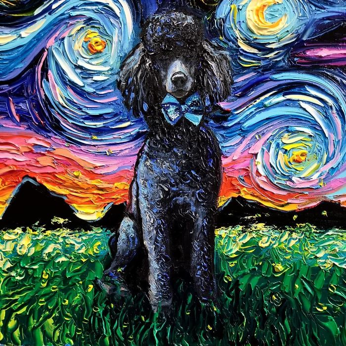 Van-Gogh-Starry-Night-Reimagined-Dogs-Paintings-Aja-Trier Van-Gogh-Starry-Night-Reimagined-Dogs-Paintings-Aja-Trier