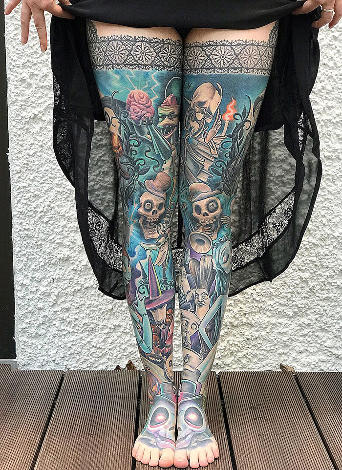 2 Years Healed Corpse Bride And Nightmare Before Christmas Leg Sleeves 2 Years Healed Corpse Bride And Nightmare Before Christmas Leg Sleeves