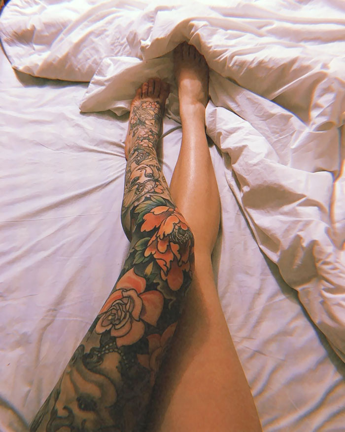 Floral Leg Tattoo Floral Leg Tattoo