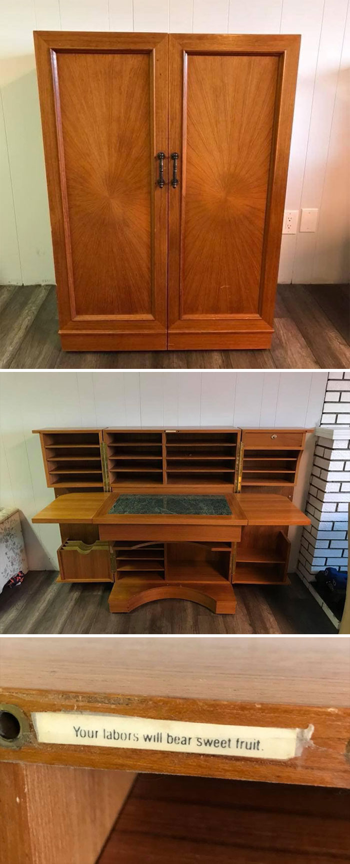 My Best Thrifted Find. I Especially Loved The Previous Owners Little Message, As It’s Now Used As An Art Studio In A Box