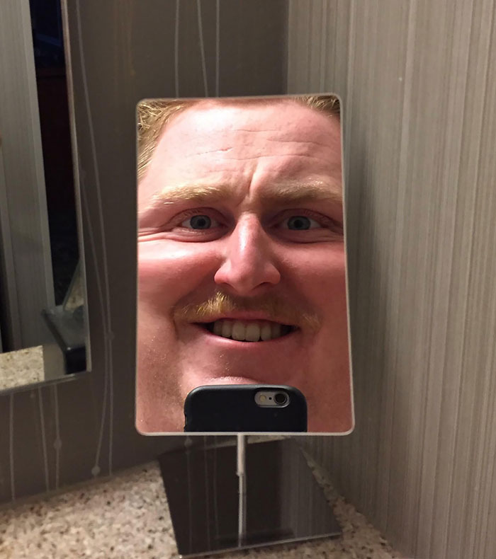 When You're Feeling Great But Your Hotel Mirror Puts You Back In Check When You