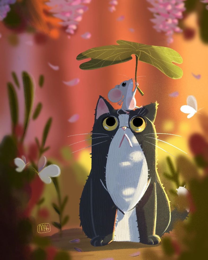 Italian Illustrator Shows In Sweet Illustrations That Even Cats Being Independent, They Can Be His Best Friends Italian Illustrator Shows In Sweet Illustrations That Even Cats Being Independent, They Can Be His Best Friends