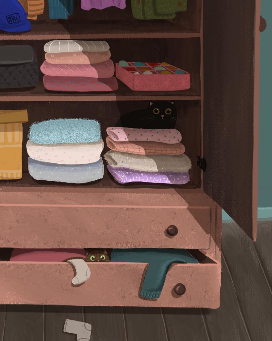 Italian Illustrator Shows In Sweet Illustrations That Even Cats Being Independent, They Can Be His Best Friends Italian Illustrator Shows In Sweet Illustrations That Even Cats Being Independent, They Can Be His Best Friends