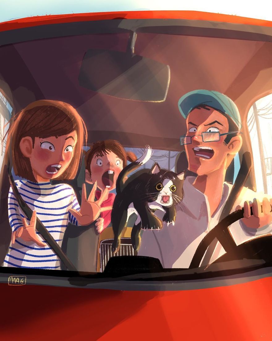 Italian Illustrator Shows In Sweet Illustrations That Even Cats Being Independent, They Can Be His Best Friends Italian Illustrator Shows In Sweet Illustrations That Even Cats Being Independent, They Can Be His Best Friends