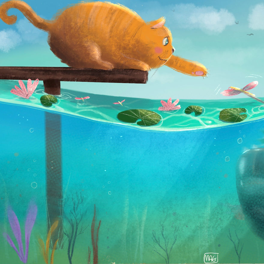 Italian Illustrator Shows In Sweet Illustrations That Even Cats Being Independent, They Can Be His Best Friends Italian Illustrator Shows In Sweet Illustrations That Even Cats Being Independent, They Can Be His Best Friends