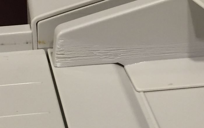 Fax Machine/Scanner Used So Heavily, The Paper Has Cut The Plastic Over Time Fax Machine/Scanner Used So Heavily, The Paper Has Cut The Plastic Over Time