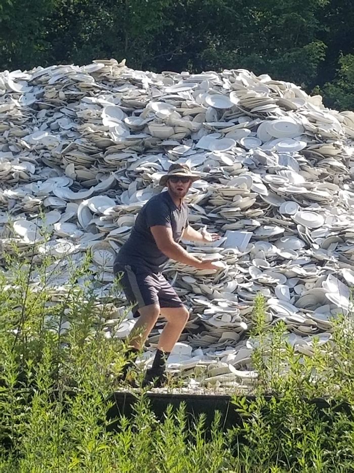 I Was Driving Through The Back Roads Of Pennsylvania On The Way To A Camping Spot And Found A Mountain Of Ceramic Dishes And Tea Cups In The Middle Of The Woods I Was Driving Through The Back Roads Of Pennsylvania On The Way To A Camping Spot And Found A Mountain Of Ceramic Dishes And Tea Cups In The Middle Of The Woods