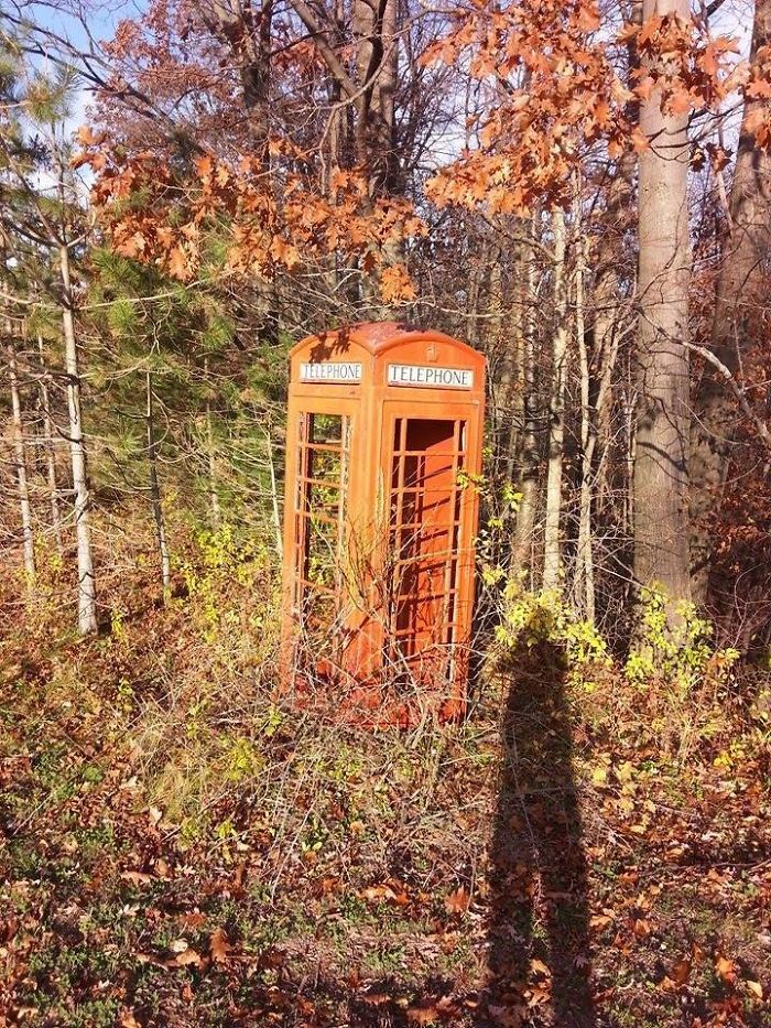 Found This Phone Booth In The Middle Of The Woods Found This Phone Booth In The Middle Of The Woods