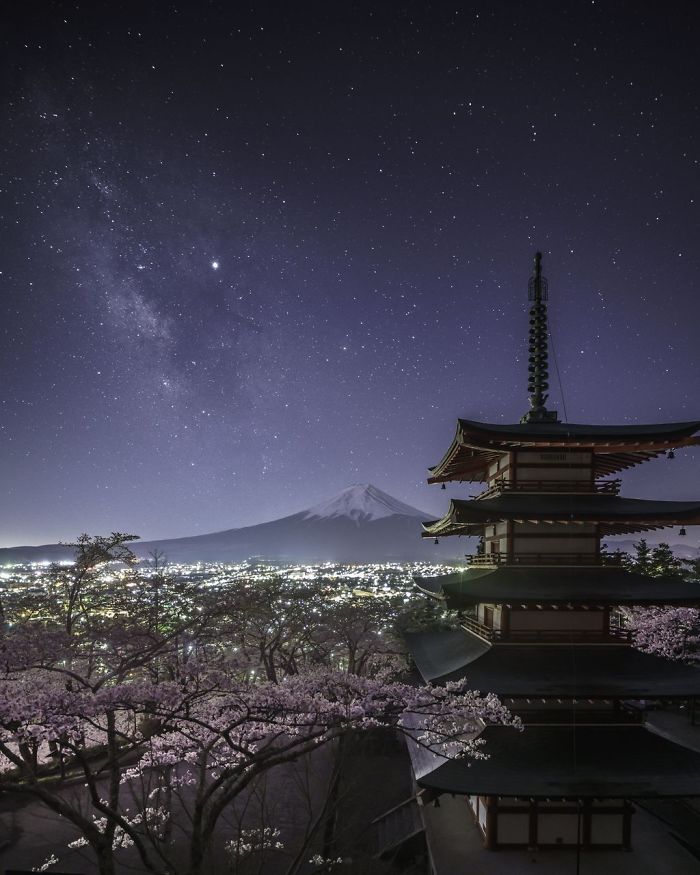 Milky Way From Chureito Pagoda, Yukihito Ono, Cities Milky Way From Chureito Pagoda, Yukihito Ono, Cities