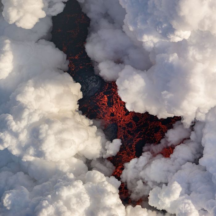 Lava Under Plumes Of Smoke, Michael Perea, Nature Lava Under Plumes Of Smoke, Michael Perea, Nature