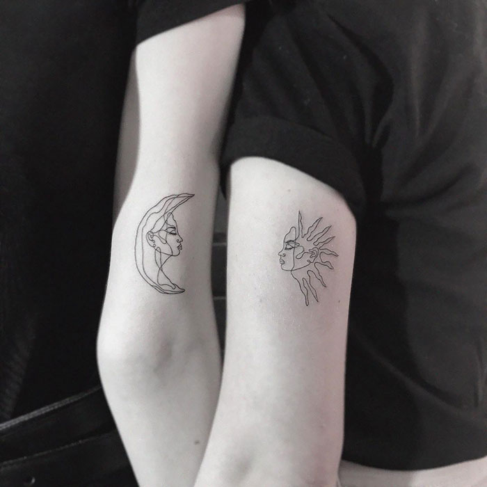 Beautiful Sun And Moon Tattoos