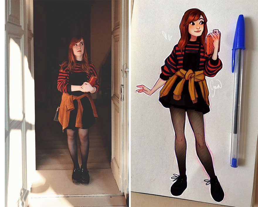 The Dutch Artist Transforms Girls Into Adorable Cartoons And Her Work Conquers Millions Of Followers