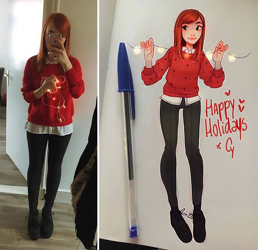 The Dutch Artist Transforms Girls Into Adorable Cartoons And Her Work Conquers Millions Of Followers