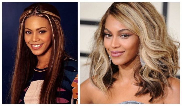 chica morena con cabello castaño claro 