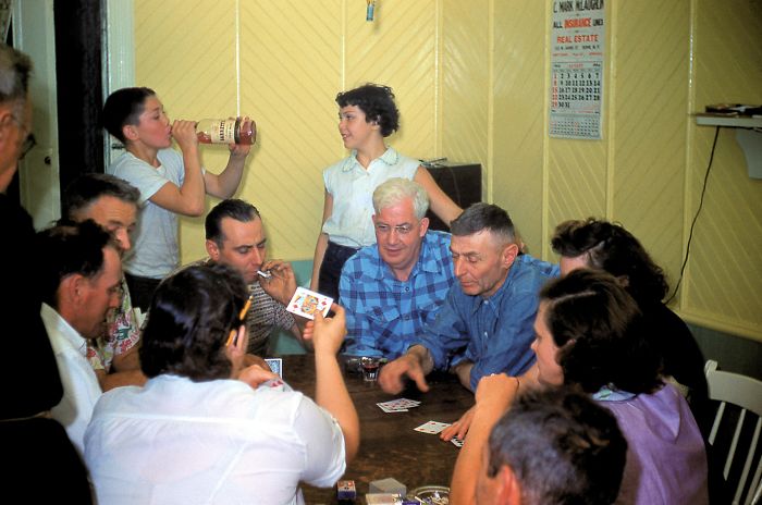 13 Y/O Dad Having A Taste While The Grownups Are Busy Playing Cards; Upstate New York, August 1954 13 Y/O Dad Having A Taste While The Grownups Are Busy Playing Cards; Upstate New York, August 1954