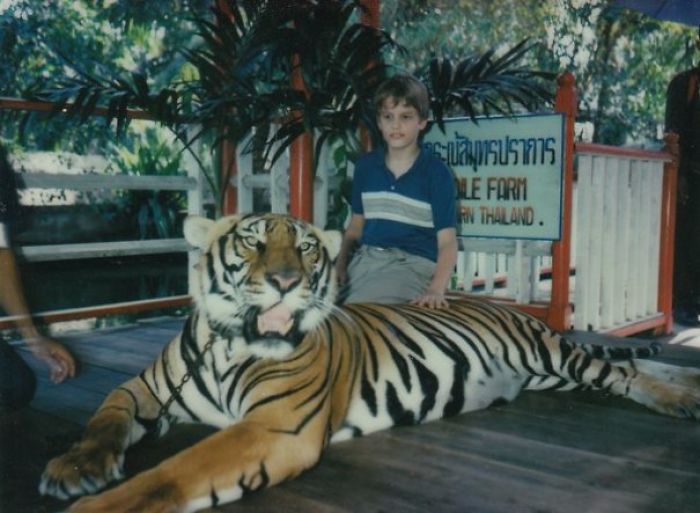 Just A Photo Of Yours Truly (At 11 Years) Petting A Full Grown Tiger. My Mom Calls It Her "Bad Parenting Moment" Just A Photo Of Yours Truly (At 11 Years) Petting A Full Grown Tiger. My Mom Calls It Her "Bad Parenting Moment"