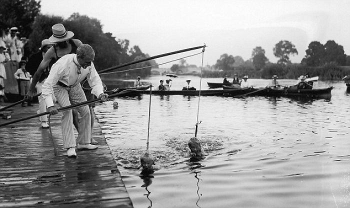 The Pinnacle Of Parenting: 1930s Swimming Lesson The Pinnacle Of Parenting: 1930s Swimming Lesson