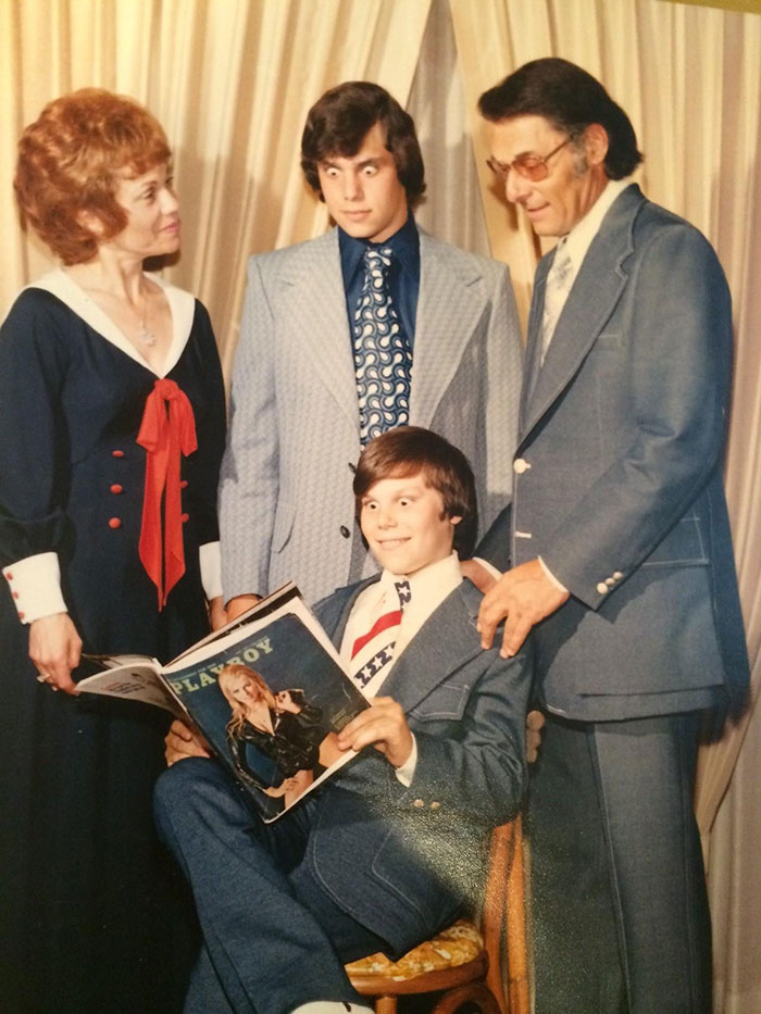 My Hilarious Father (With The Magazine) And My Grandfather, Grandmother, And Uncle At His Bar Mitzvah In 1972 My Hilarious Father (With The Magazine) And My Grandfather, Grandmother, And Uncle At His Bar Mitzvah In 1972