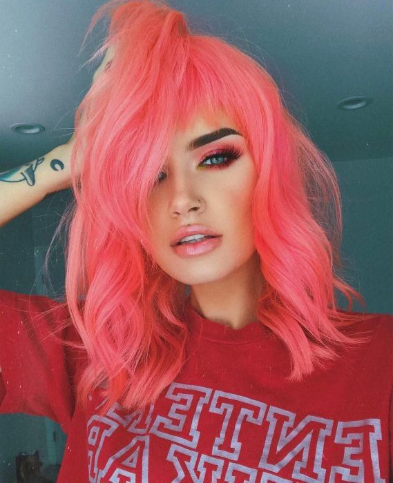 Resultado de imagen de Color de cabello coral vivo