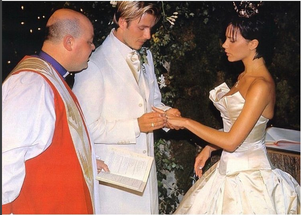 David beckham y victoria el día de su boda