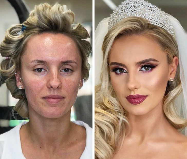 20+ Trabalhos que mostram como a maquiagem pode mudar a aparência de uma noiva