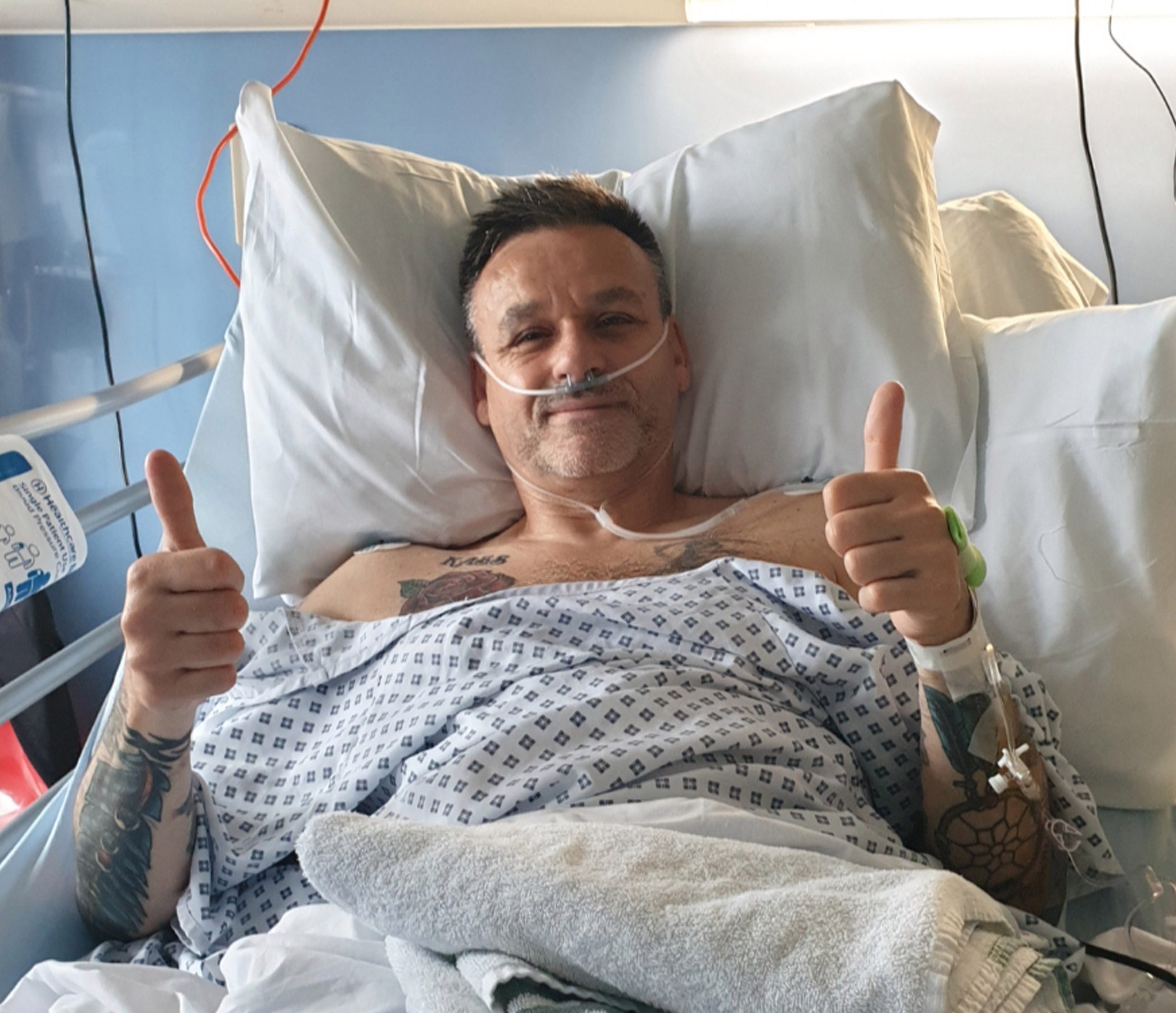 Scott went through all the tests to confirm he was a match before breaking the news to his son, one month before their operations