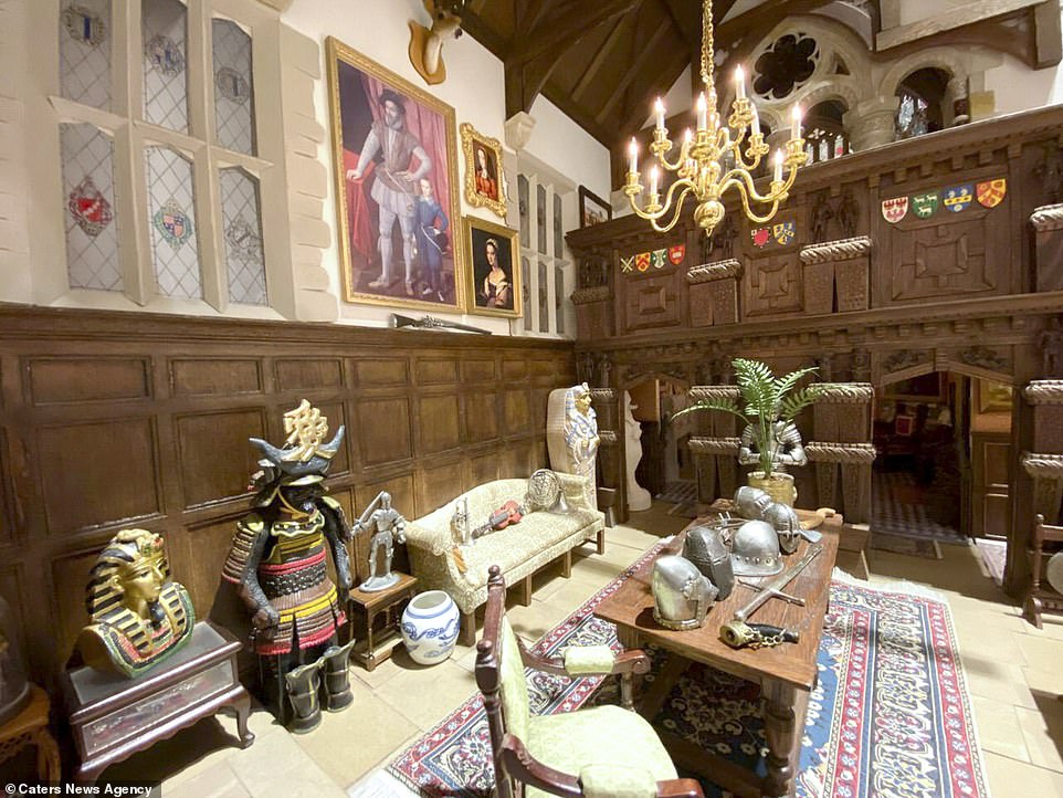 Jon created each item by hand using only recycled materials or existing furniture from dolls