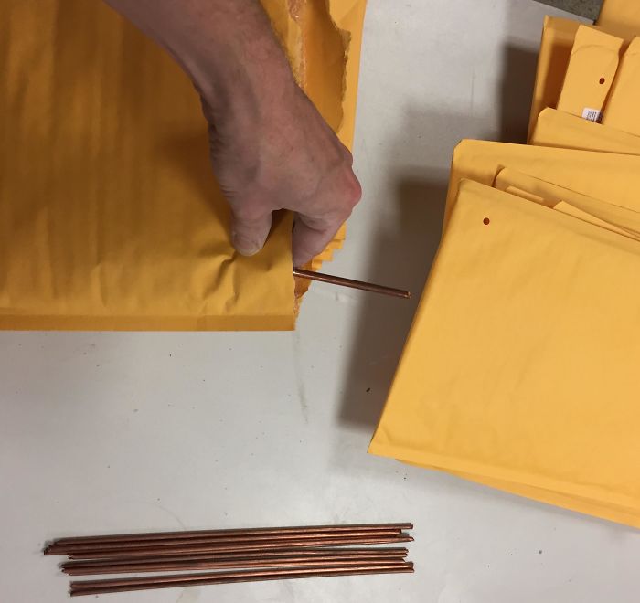 All This Non Recyclable Packaging Used To Send Copper Tubing. 20 Envelopes For 20 Pieces When All Could Easily Fit Into One All This Non Recyclable Packaging Used To Send Copper Tubing. 20 Envelopes For 20 Pieces When All Could Easily Fit Into One