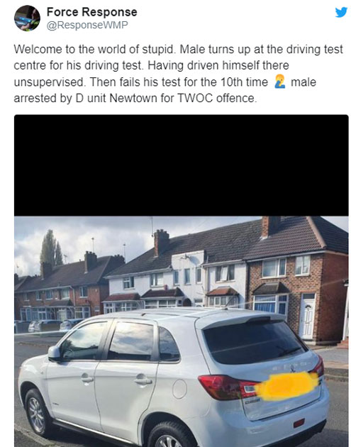 Police Arrested Driver Who Came To Take The Driving Test With A Stolen ...