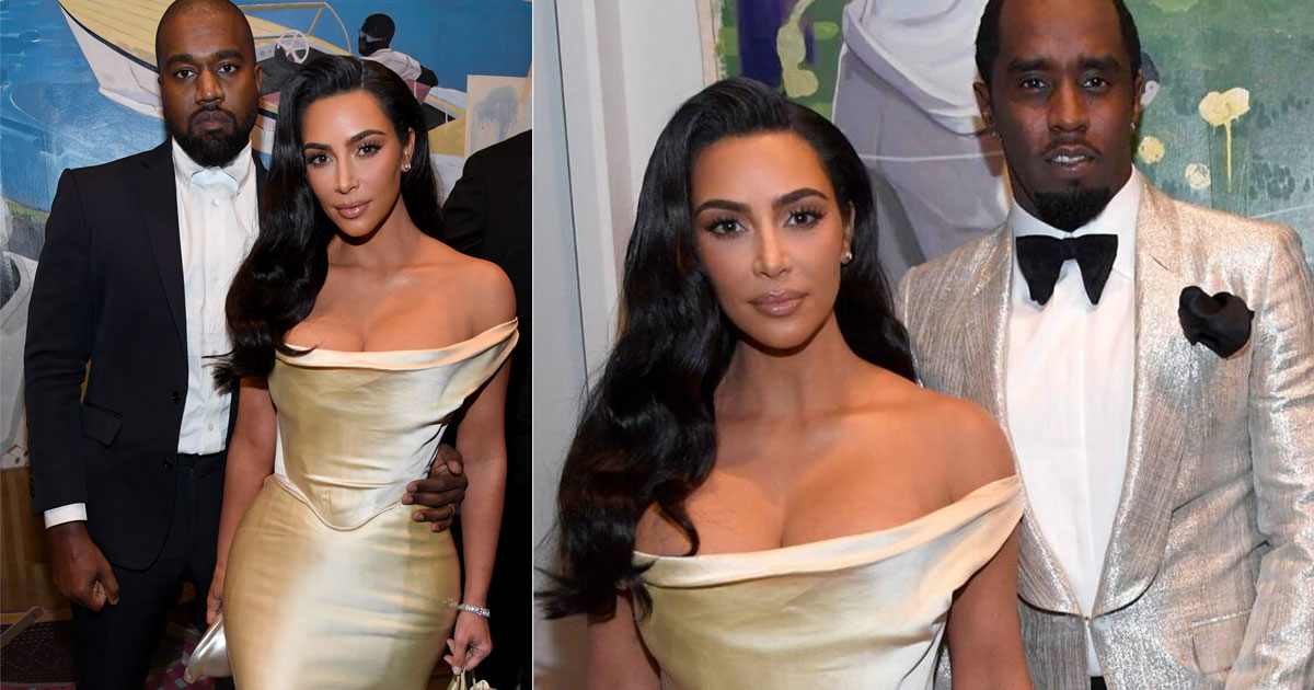 Kim Kardashian Looked Stunning In A Silk Champagne Gown At Diddy's ...