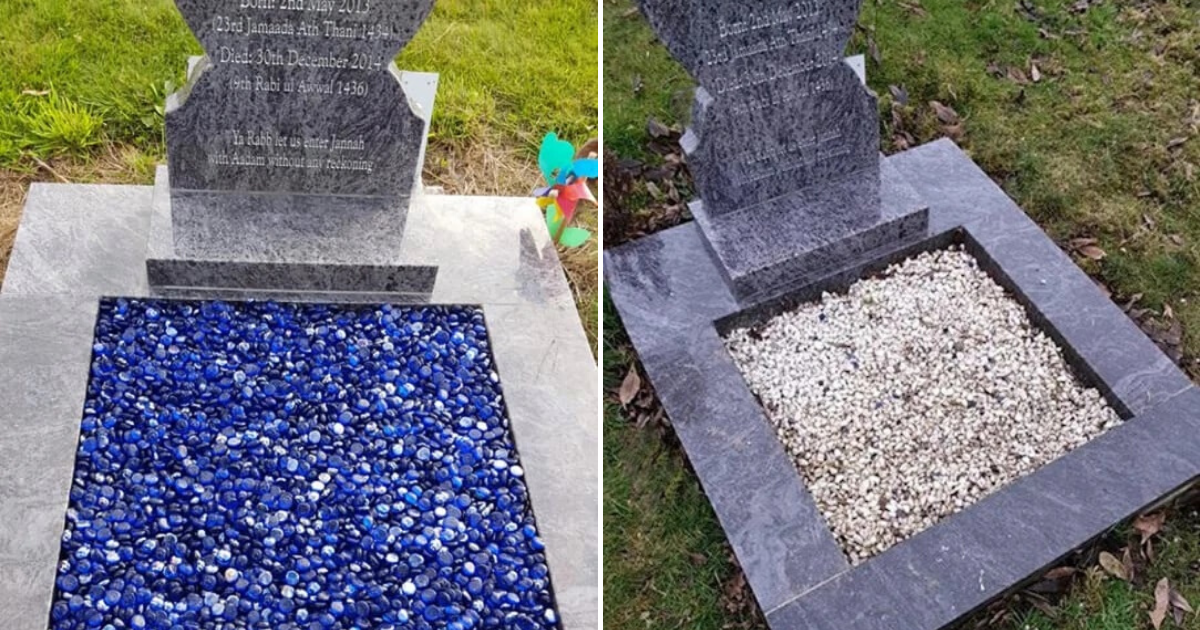 Heartless Thieves Stole Decorative Pebbles From The Grave Of A Baby