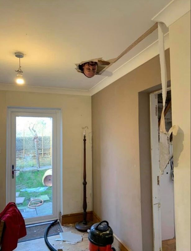 Husband Fell Through The Ceiling During Home Renovation After His Wife Husband Fell Through The Ceiling During Home Renovation After His Wife