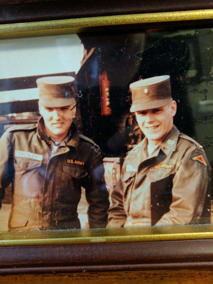 My Grandfather (Right) With Elvis Presley (Left) In Post-War Germany. Late 1950