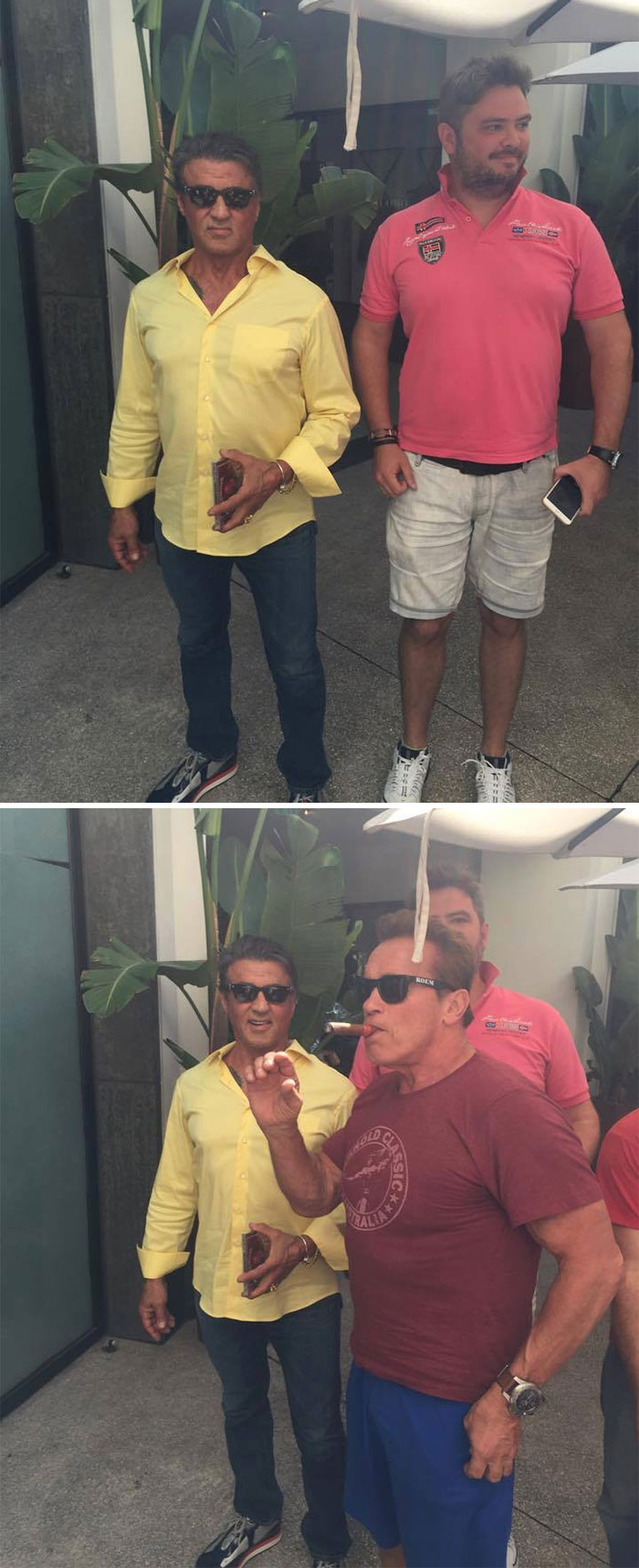 Old Man With Cigar Spoiled The Photo With Celebrity