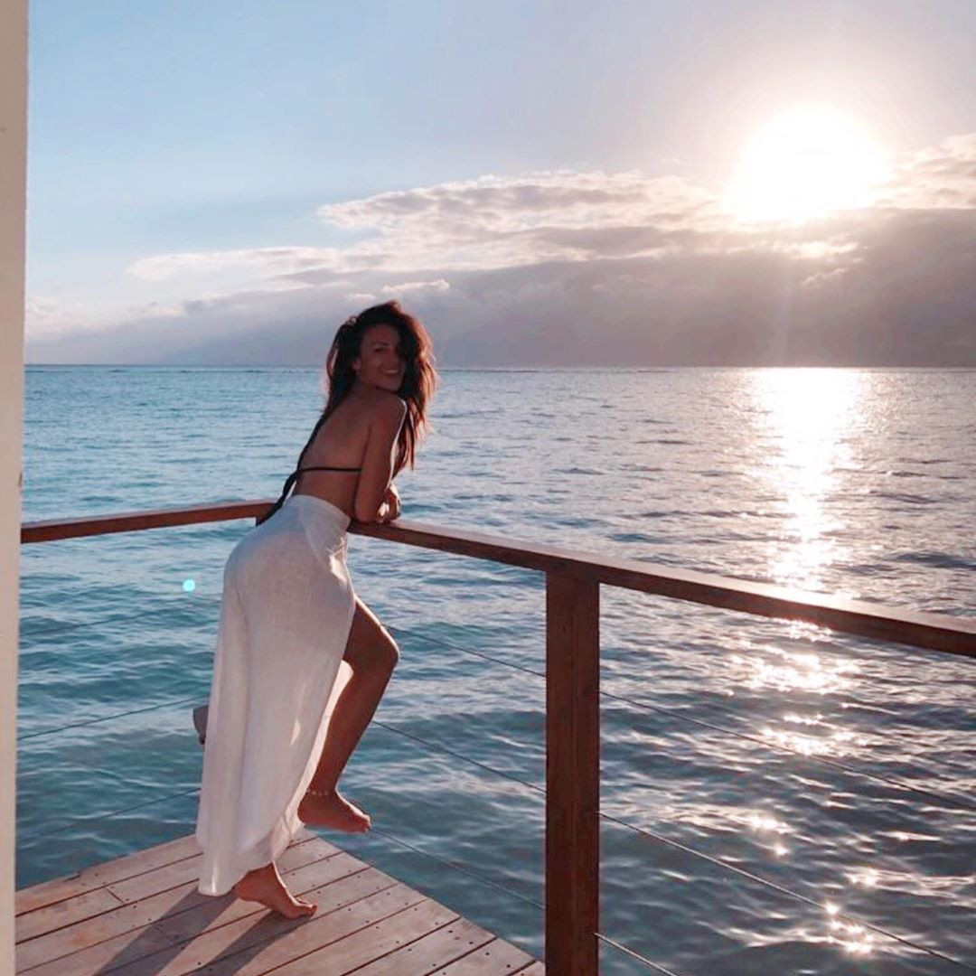 Michelle also shared a sexy snap overlooking the sea