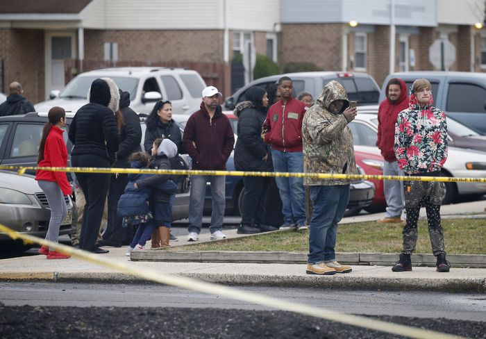 Police investigate the discovery of woman and two small children found dead at the Penns Grove Gardens apartments, Wednesday, Feb. 05, 2020.
