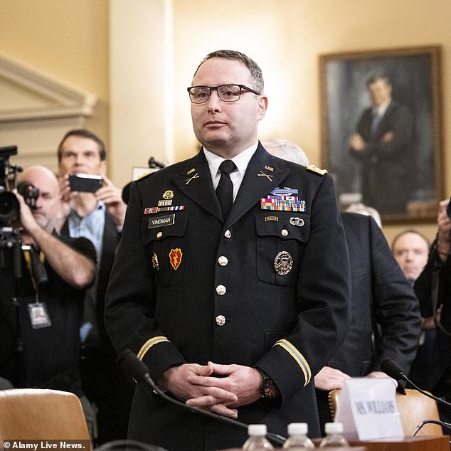 Vindman was fired and escorted from the White House on Friday after Trump