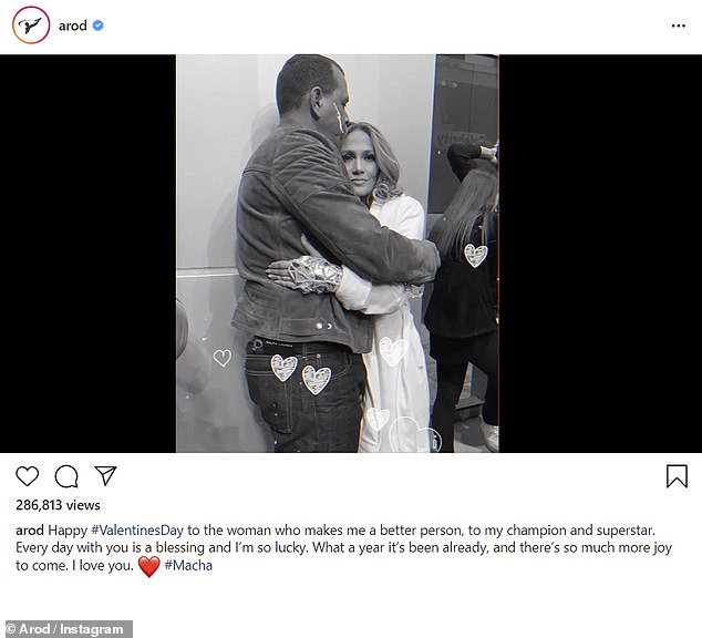 Sweet sentiment: The former baseball great aso shared a video montage in honor of JLo