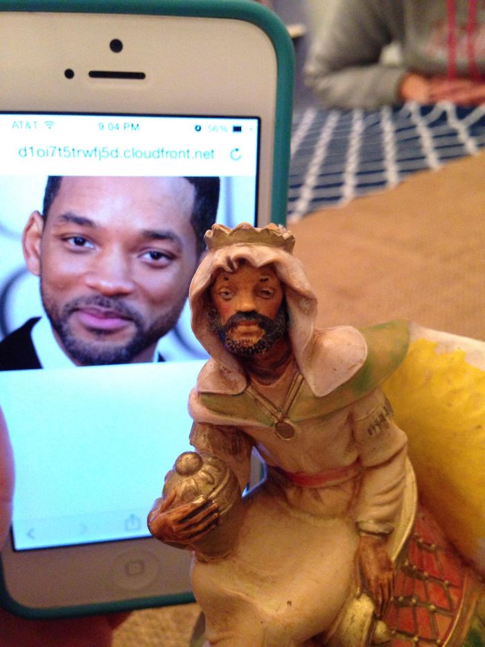Noticed A Peculiar Resemblance In My Friend's Nativity Scene Today. I Present You, The Fresh Prince Of Bethlehem Noticed A Peculiar Resemblance In My Friend