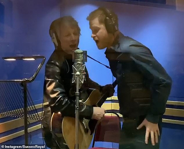 The Sussex Royal Instagram page shared a video of Harry singing with the star, but the video cut out before Harry could be heard