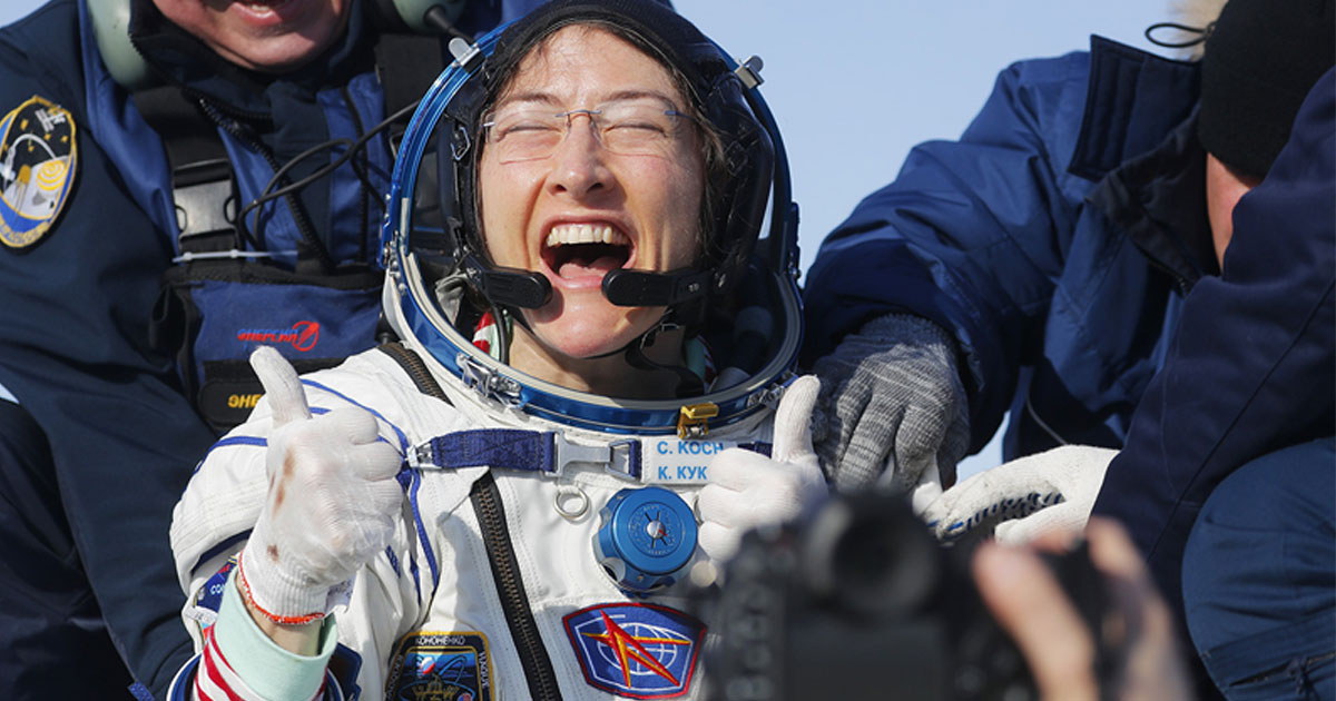 Astronaut Christina Koch Returned To Earth After Record Breaking 328 Days In Space Small Joys