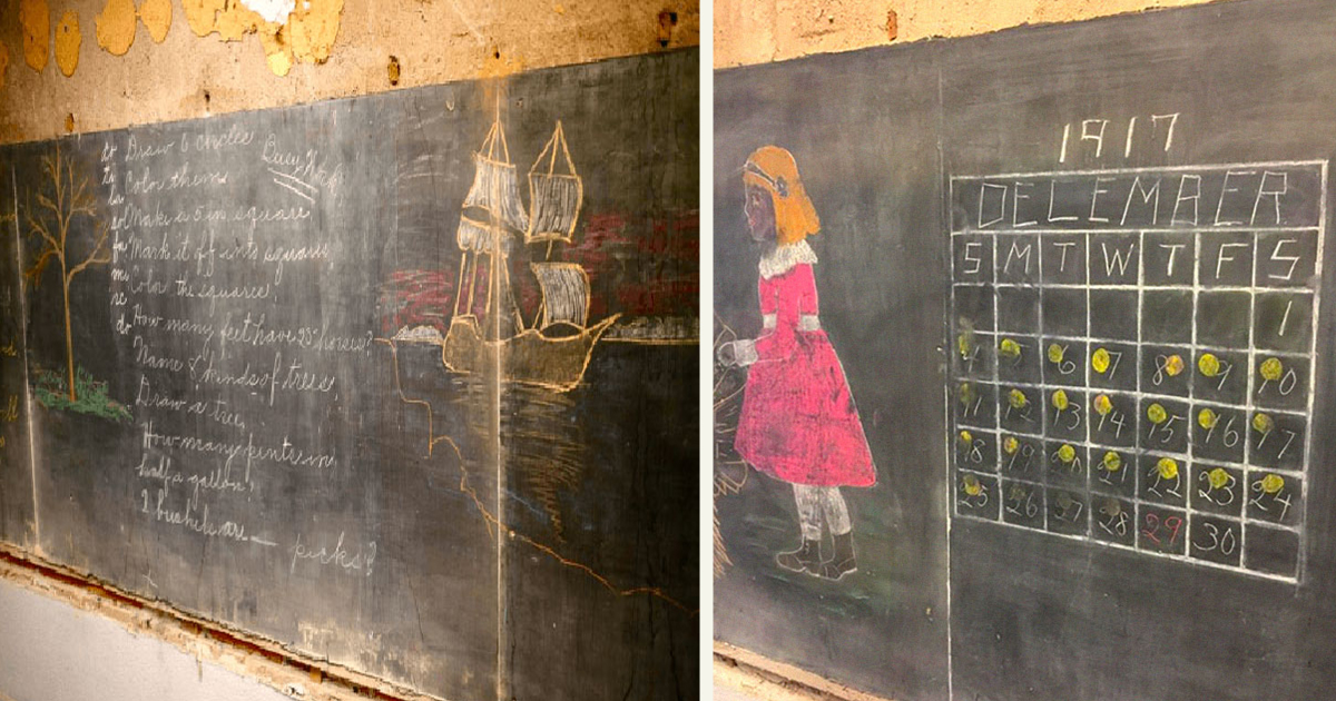 Construction Crew Discovered Historic Chalkboards From The Early 1990's