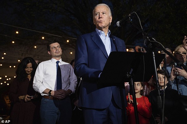 Former Vice President Joe Biden speaks after being endorsed by Pete Buttigieg