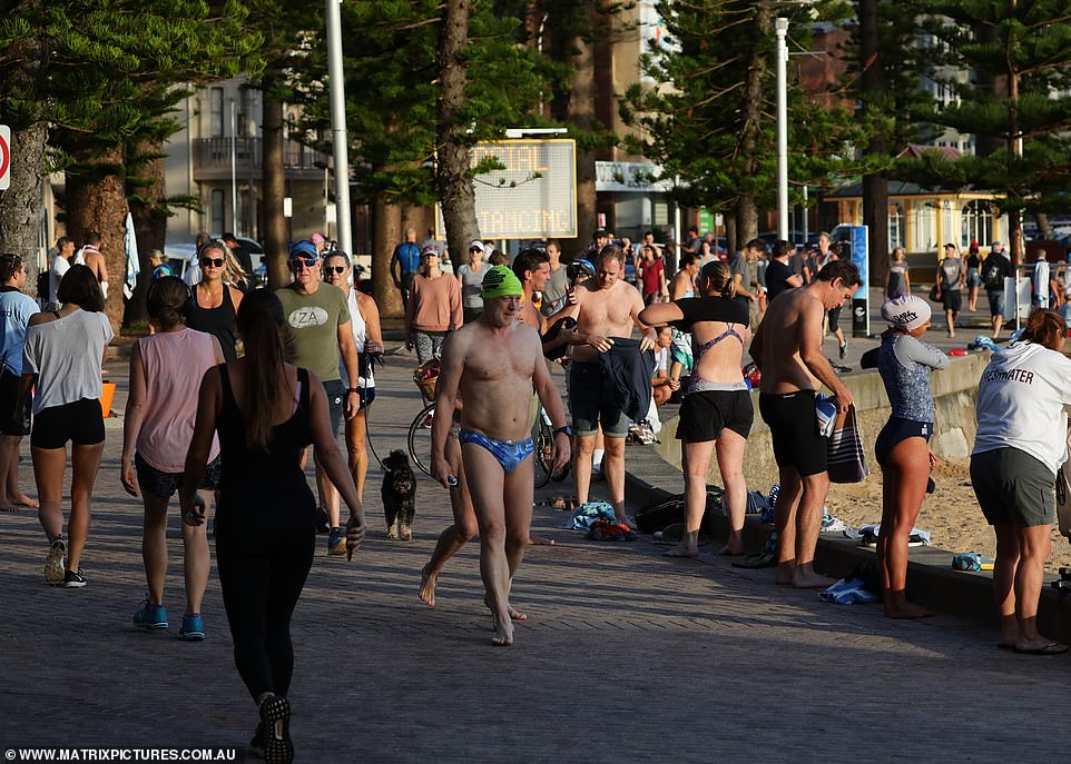 Hundreds of people flocked to Manly Beach, in Sydney