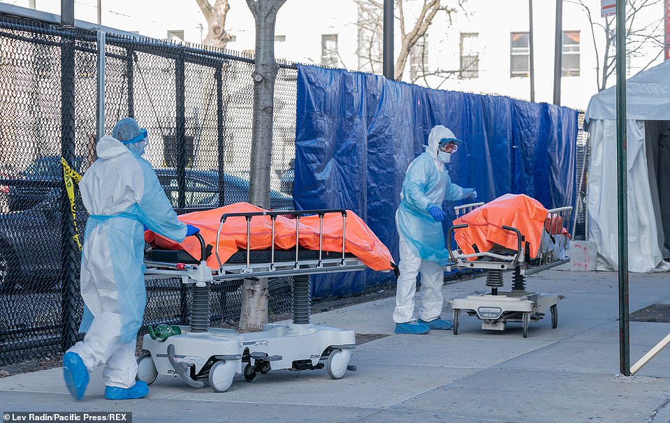 Hundreds of people are dying in New York City alone every day. Their bodies are lined up and waiting to go inside the mogue