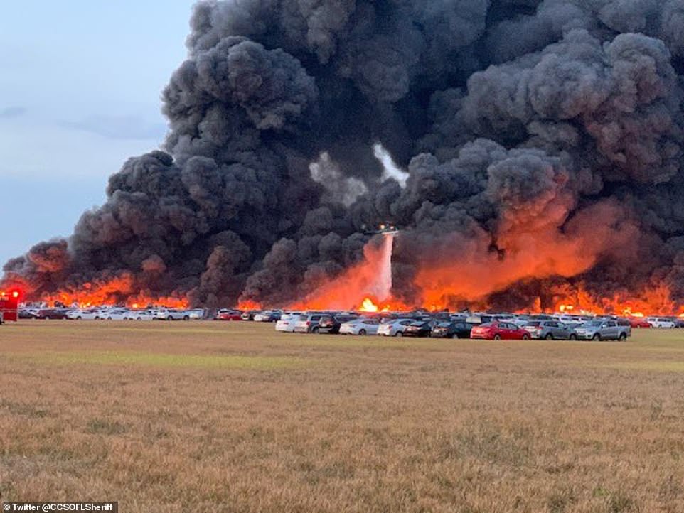 Thousands of rental cars at Southwest Florida International Airport in Fort Myers caught fire and had to be extinguished using helicopters