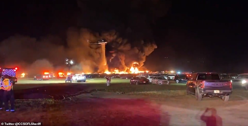 Two choppers were used to put out the flames. Charlotte County Sheriff