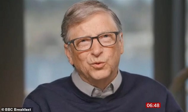 The 64-year-old business magnate claimed that - due to a lack of global preparation for the pandemic - it would take some time to create a working treatment (pictured on the BBC)