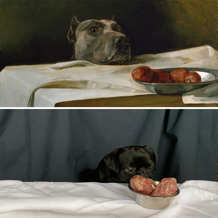 Caesar At The Rubicon (Dog With A Plate Of Sausages) By Wilhelm Trübner vs. Masya At The Rubicon Caesar At The Rubicon (Dog With A Plate Of Sausages) By Wilhelm Trübner vs. Masya At The Rubicon